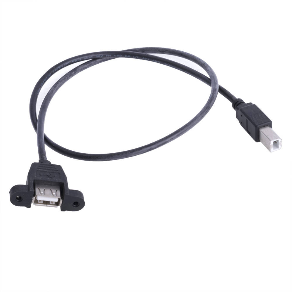 

Кабель USB 2.0 AF для монтажа на панель - USB 2.0 BM, 0.6м