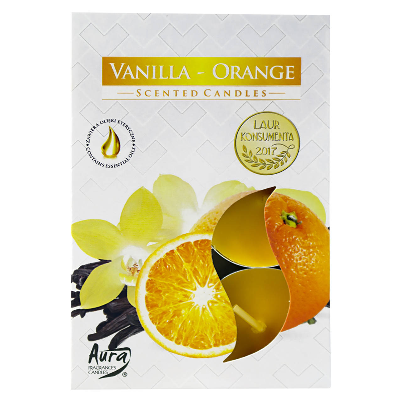 

Свеча таблетка ароматическая Vanilla-orange, Bispol. В наборе 6 штук. Польша., Желтый