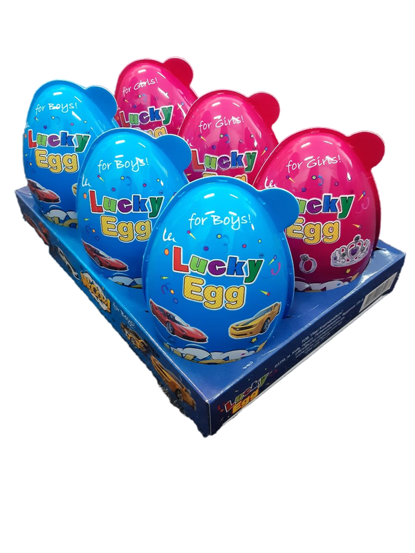 

Яйцо пластиковое Lucky egg с игрушкой-сюрпризом и конфетами для девочки и мальчика