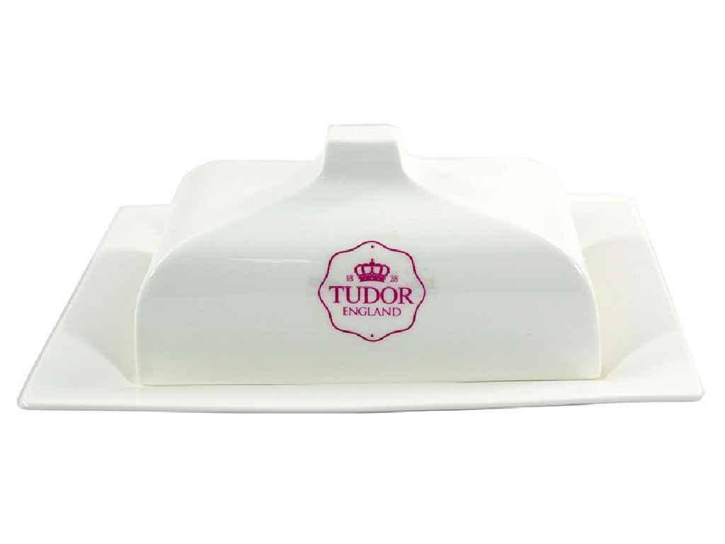 

Масляничка прямокутна Tudor TU2232 гладка фарфорова 21*15см, Белый