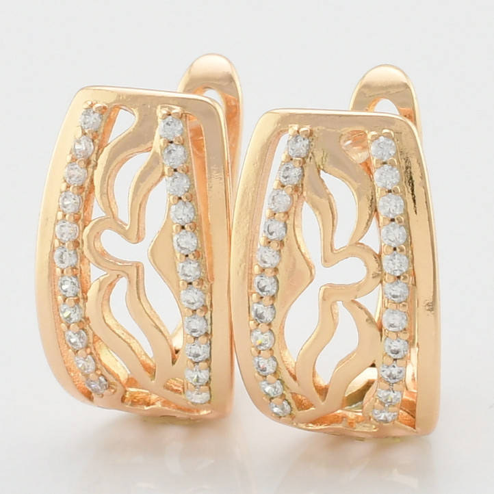 

Серьги Xuping 25259 размер 16х10 мм куб.цирконий вес 2.9 г позолота 18К