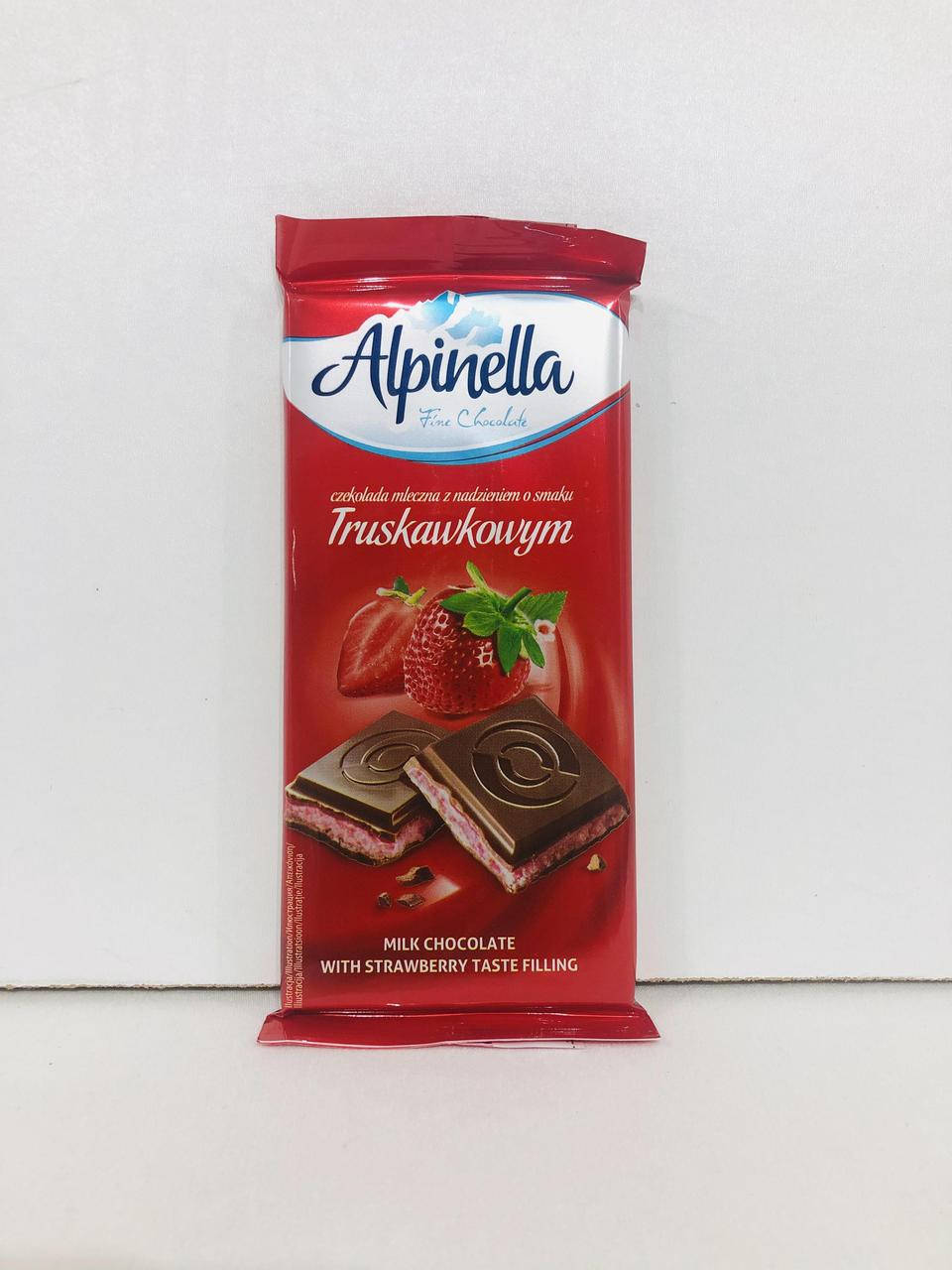 

Шоколад Alpinella Truskawkowym 100гр