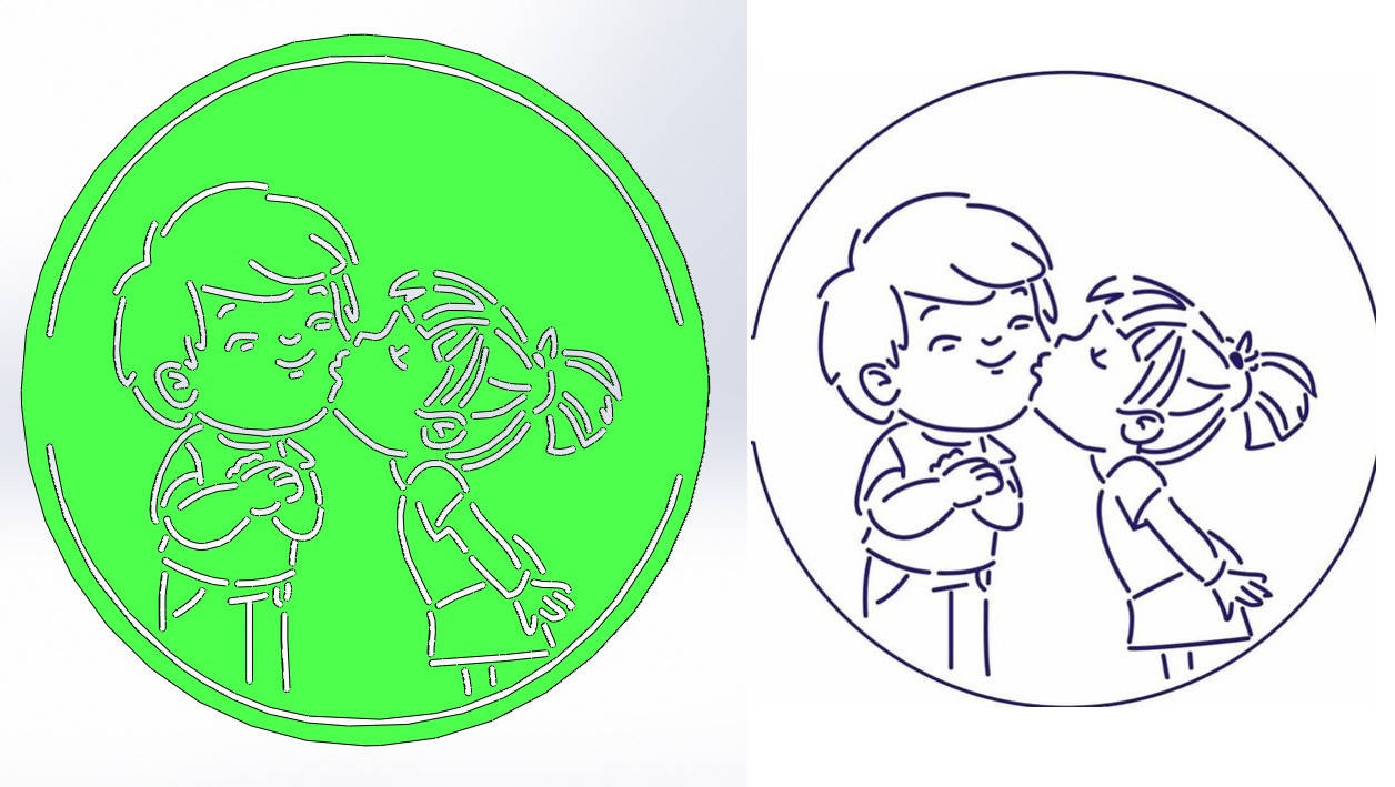 

Трафарет "Мальчик с девочкой", 15см