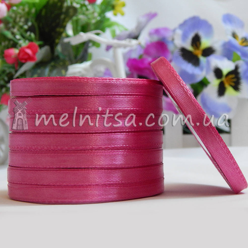 

Атласная лента 0,6 см, №95 фуксия, рулон 23 м