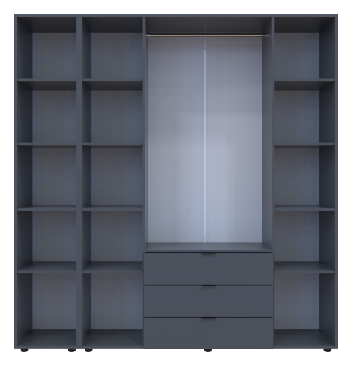 Шафа для одягу Doros Гелар Графіт 4ДСП/Дзеркало 194х49.5х203.4 (42002161) 4