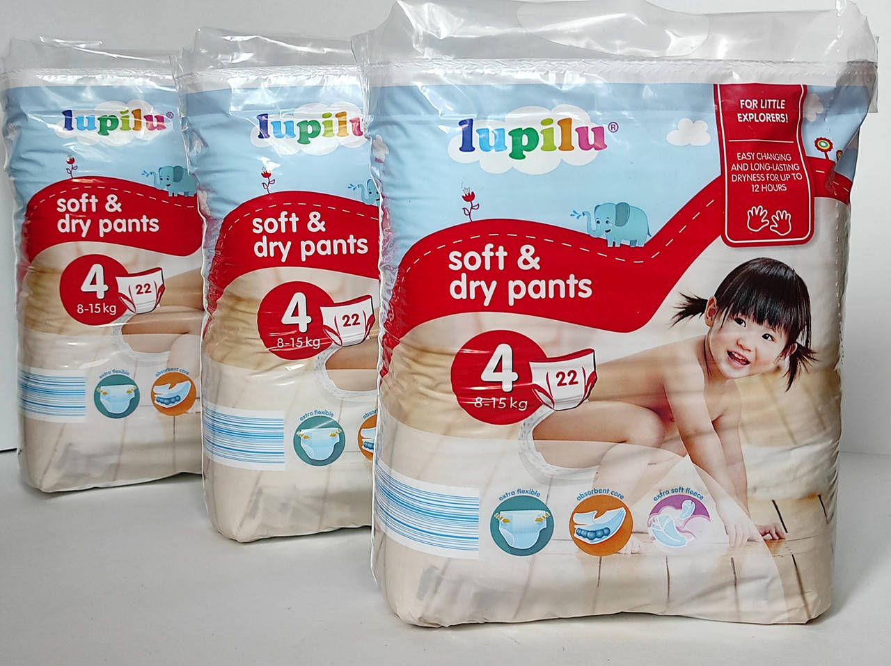 

Підгузки-трусики Lupilu Soft & dry Розмір 4, 8-15 кг, 66 шт