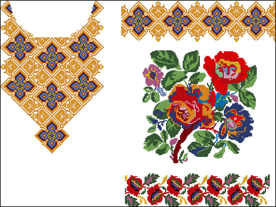 

Вышиванка женская . Схема PDF, xsd, dst, pes, jef, hus