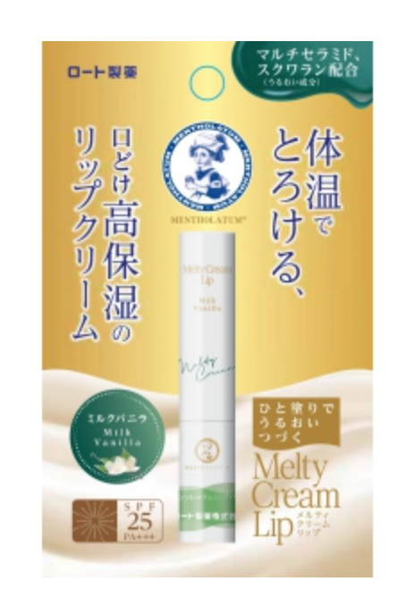 

Крем-бальзам для губ с ароматом ванили SPF 25, Rohto Mentholatum Melty Lip Cream