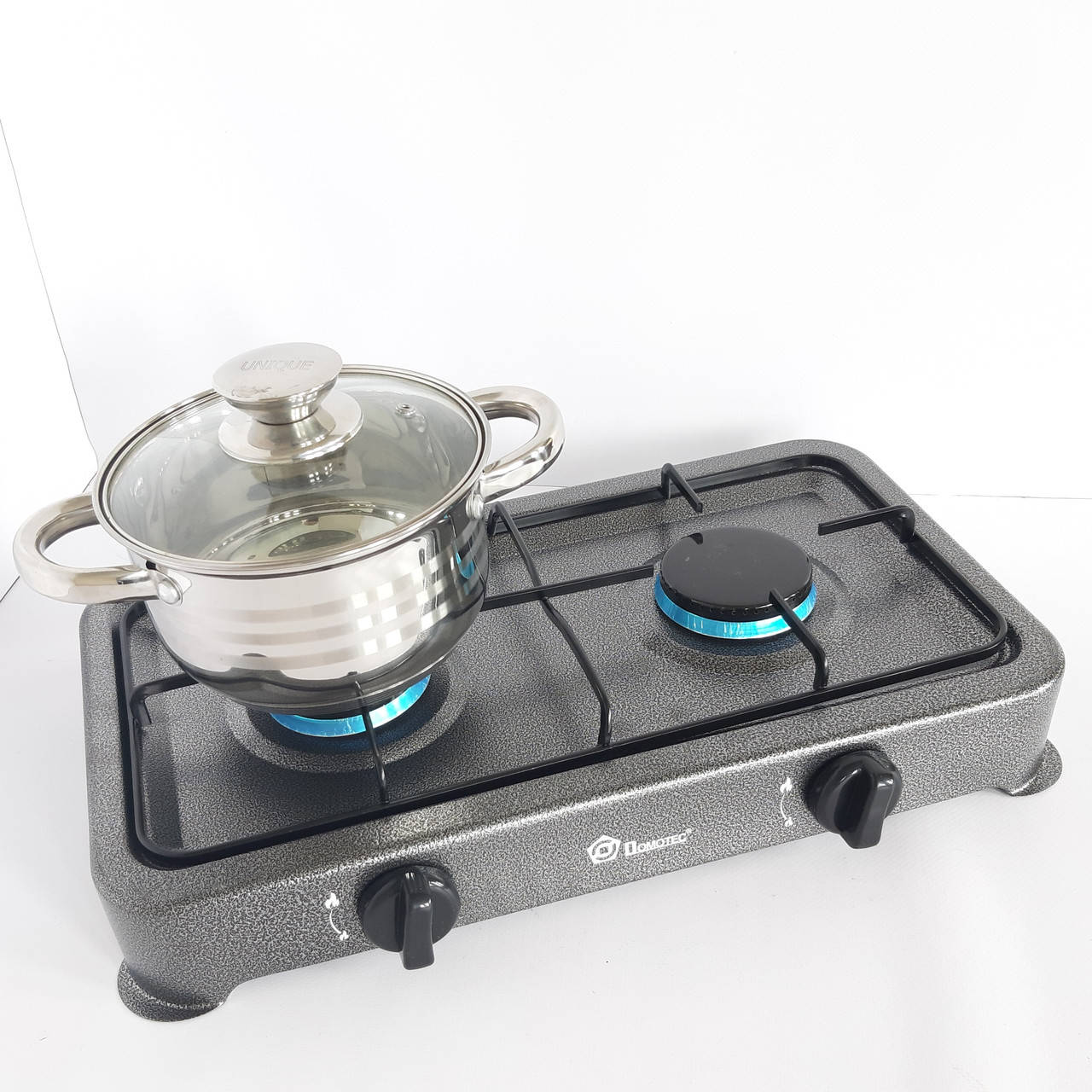 

Настольный газовый таганок DOMOTEC MS-6662 на 2 конфорки газ поверхность плита