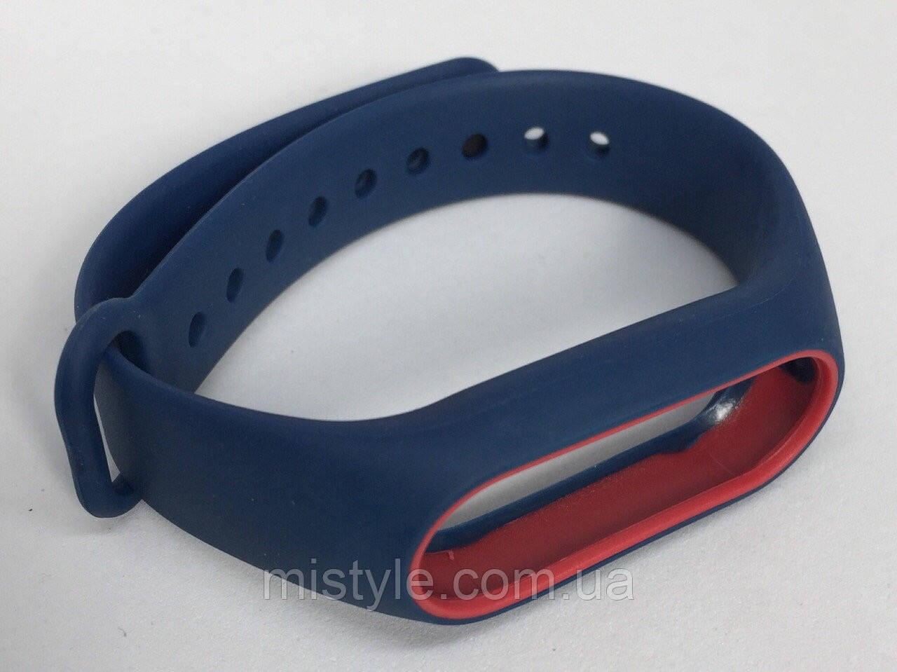 

Ремешок для Xiaomi mi band 2 тёмно синий с красным ободком