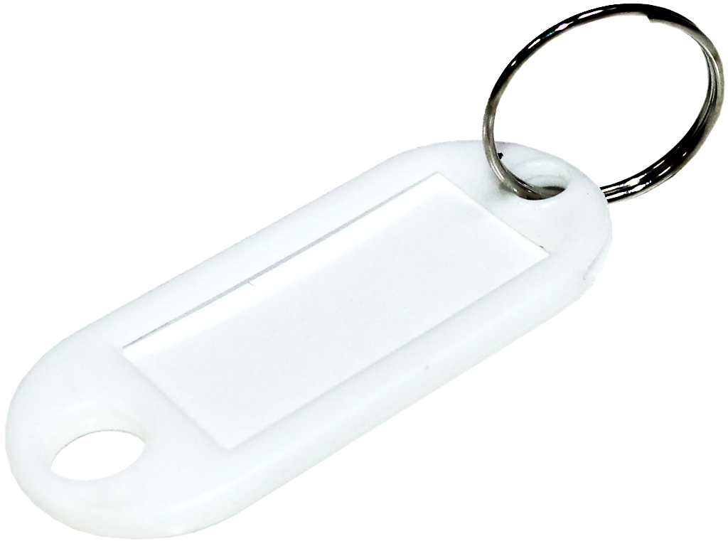 

Брелок для ключей пластмассовый 50х22мм:Белый