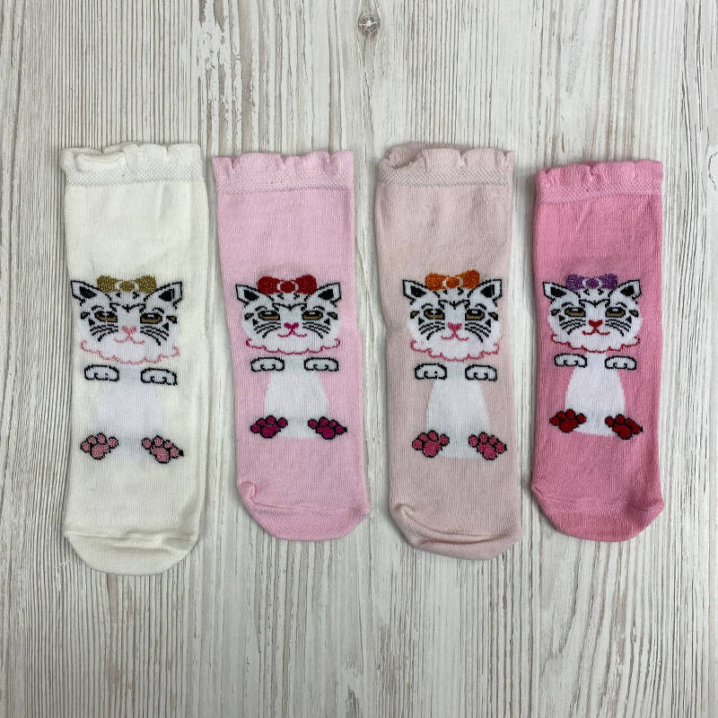 

Носочки детские для девочки (1-2 г.) "Чебурашка", 4 цвета, Розовый