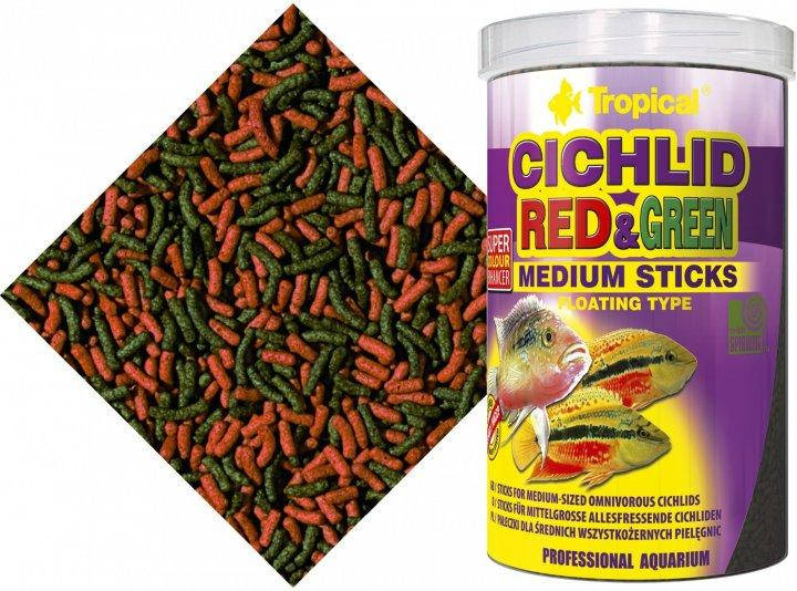 

Корм для рыб Tropical Cichlid Red & Green medium sticks 50 грамм