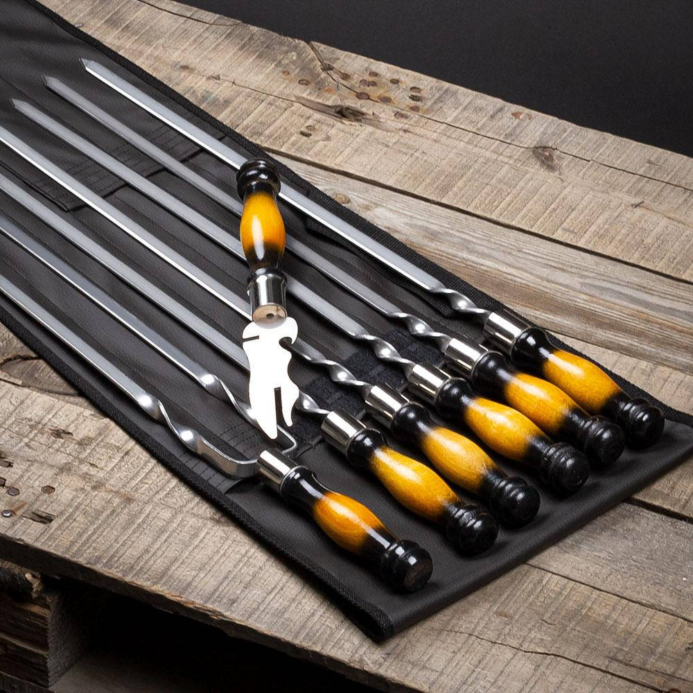 

Подарочный набор шампуров в чехле Gradient Set 27 для шашлыка и барбекю Подарок зятю на день рождение