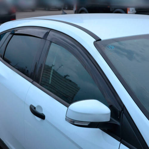 

Дефлекторы окон ветровики Форд Фокус 3 Ford Focus III 11- КТ (Накладные)