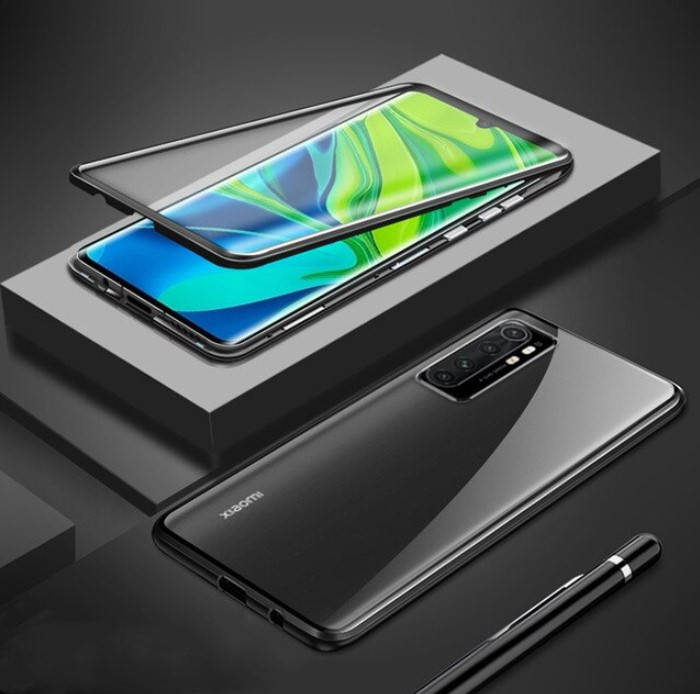 

Магнитный чехол Magnetic для Xiaomi Mi Note 10 Lite два стекла (Разные цвета) Черный