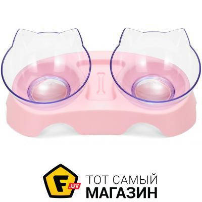 

Набор Fmax Миска двойная для котов и собак розовый