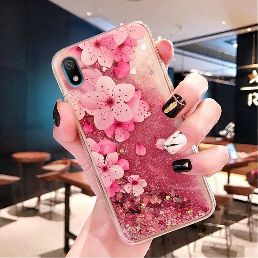 

Чехол Glitter для Xiaomi Redmi 7A Бампер Жидкий блеск Sakura