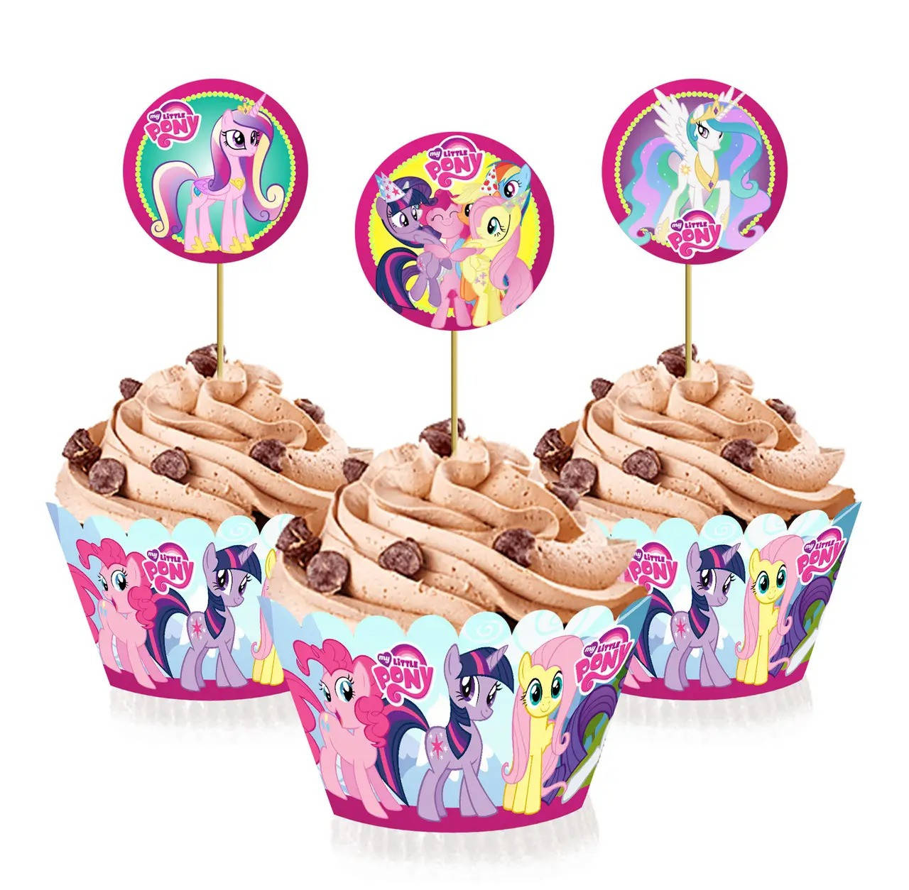 

Топперы для капкейков "Little Pony". В упак:6 шт.
