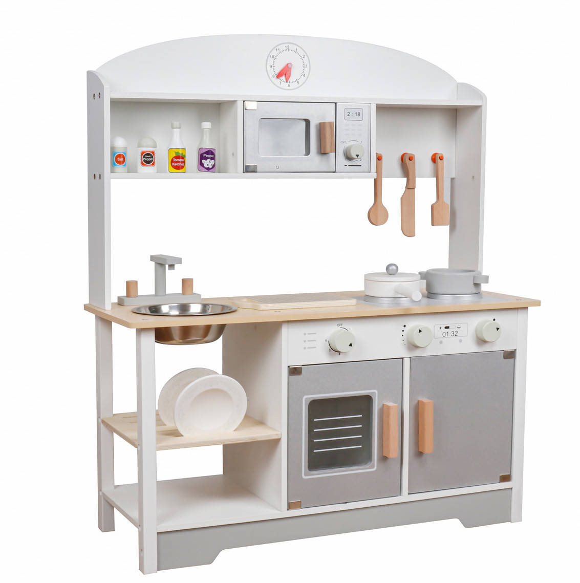 

Деревянная детская кухня с набором посуды игровая для детей AVKO Парма