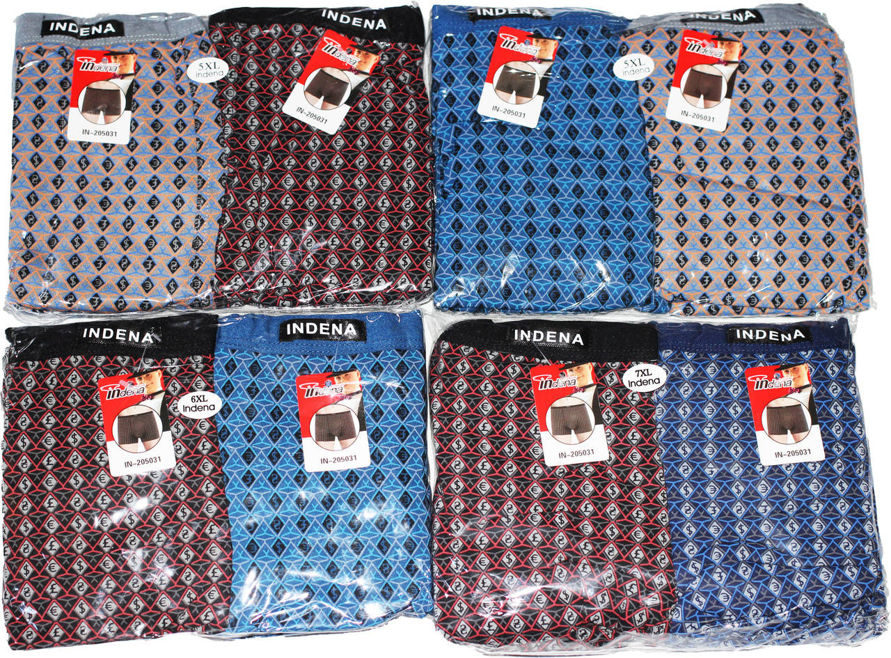 

Мужские стрейчевые трусы боксеры,Indena, 2 пары., 5XL, Разные цвета