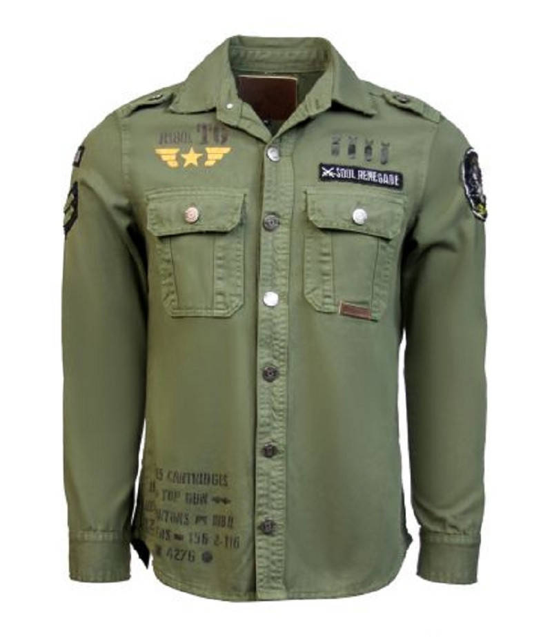 

Оригинальная рубашка Top Gun Military Shirt TGR1801 (оливковая), Оливковый