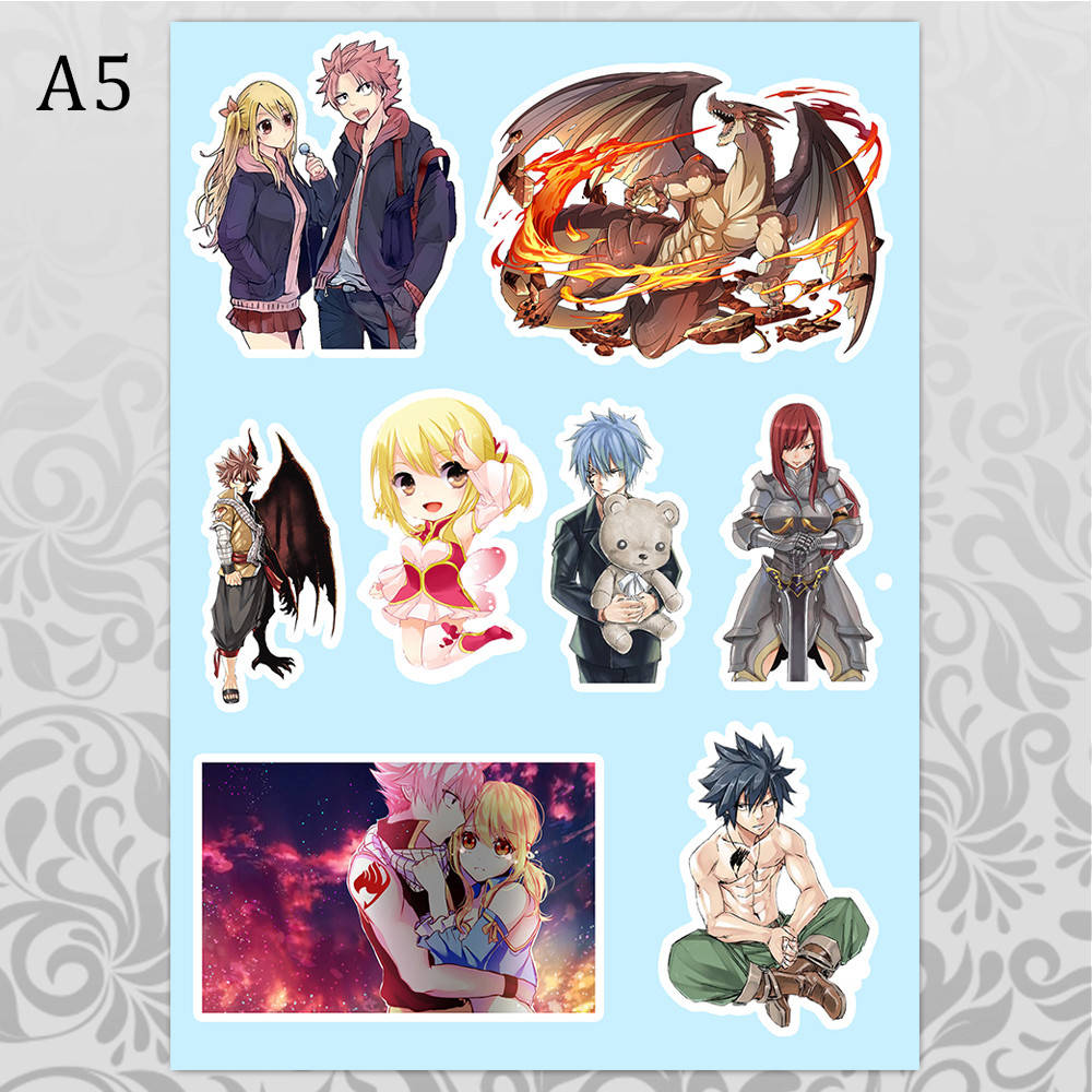 

Стикеры Аниме Fairy Tail без порезки 05, Разные цвета