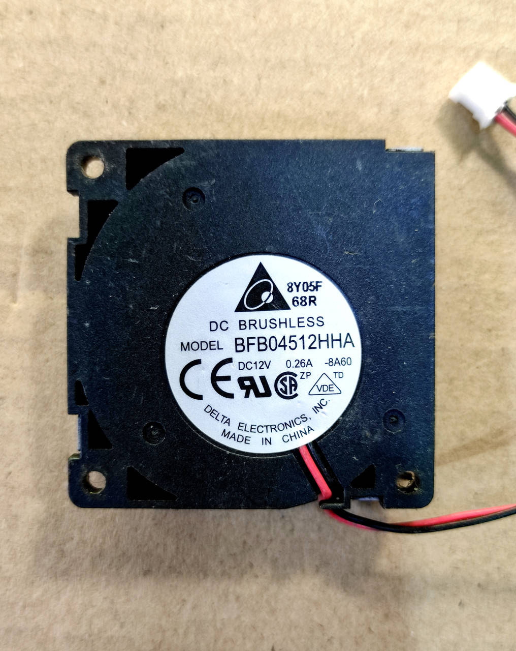 

Турбо кулер Delta BFB04512HHA 45mm FAN 4510 turbofan 12V 0.26A для 3D принтера ANYCUBIC Mega S . підшипники