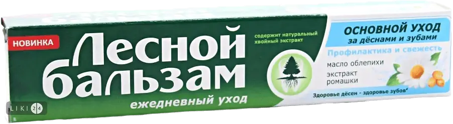 

Зубная паста Лесной бальзам на отваре трав ромашка, масло облепихи, 75 мл