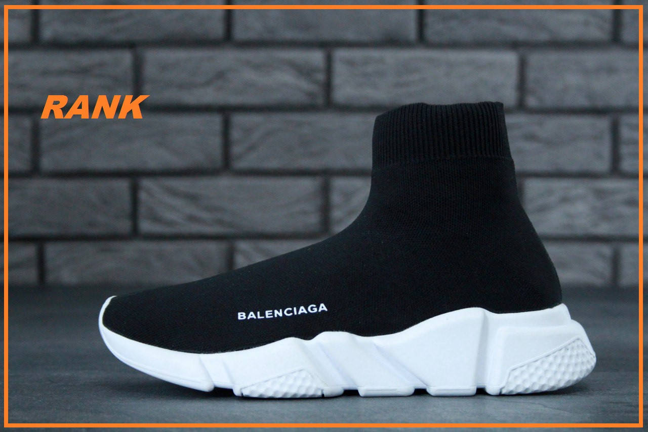 

Кроссовки мужские Balenciaga Speed Trainer в стиле Баленсиага Спид Трейнер черные с белой подошвой 42, Черный