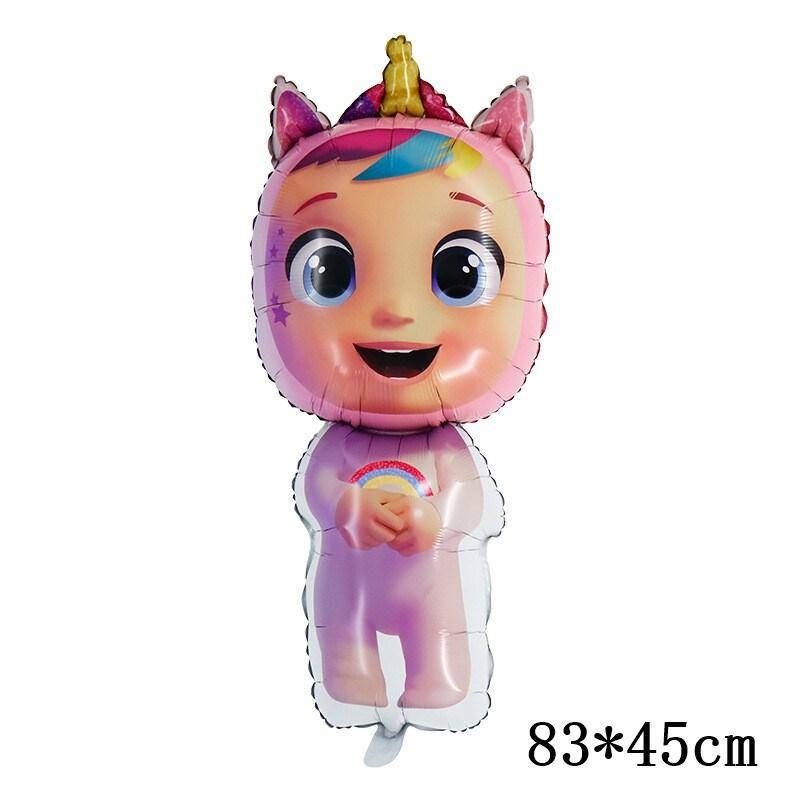 

Фольговані фігурні кулі "Кукла Cry Baby Единорог". Размер: 83см*45см.