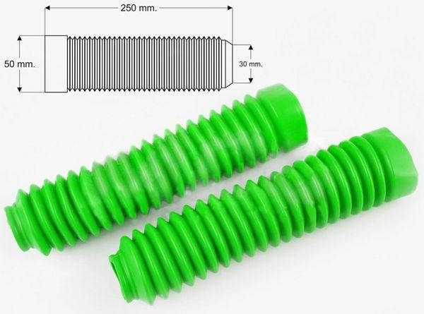 

Гофры передней вилки (пара) универсальные L-250mm, d-30mm, D-50mm "KTO" (зеленые)