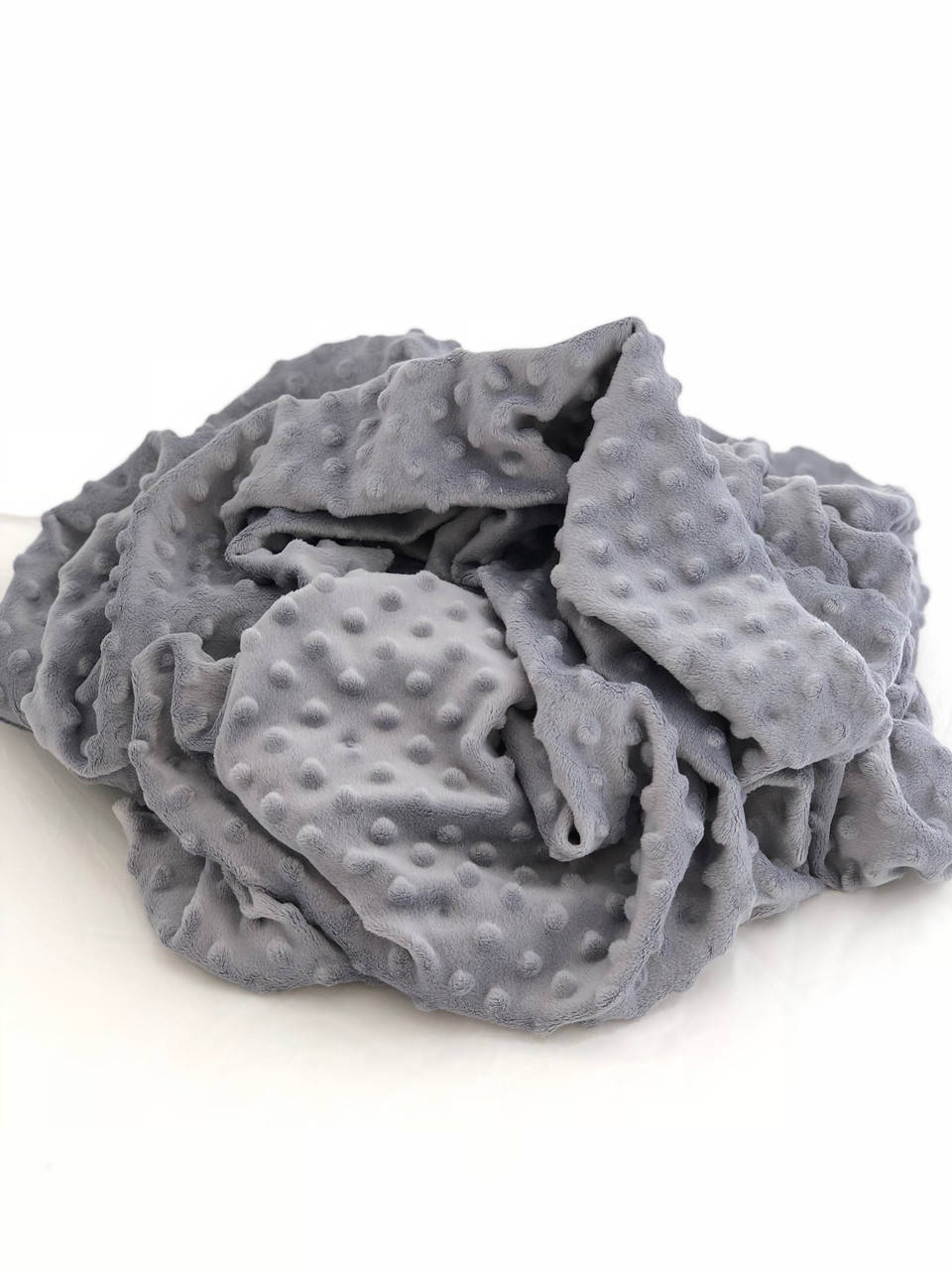 

Ткань плюшевая Minky Dots серого цвета (пупырка)