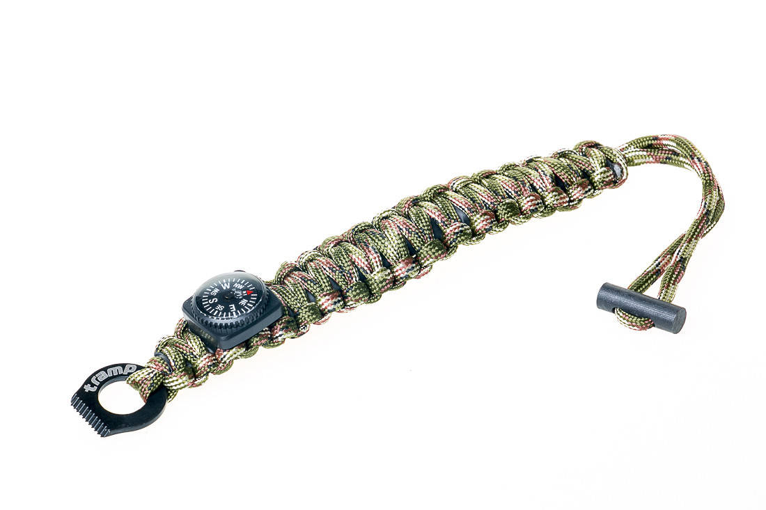 

Браслет из паракорда для выживания (кресало/огниво, 2 м паракорда) Tramp TRA-237-khaki