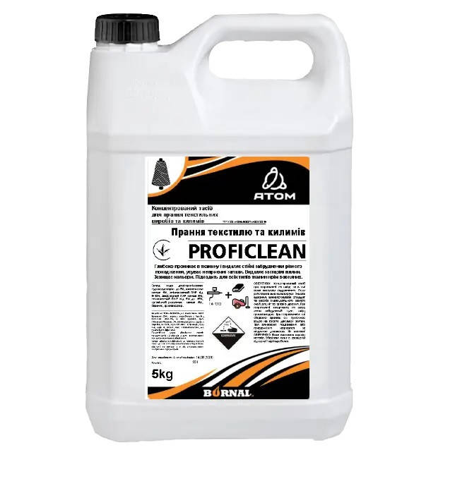 

Очиститель ковров и текстиля ATOM Proficlean (концентрат) 5 кг (301005)