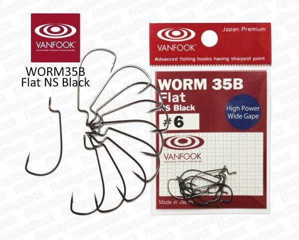 

Крючки Vanfook офсетные WORM35B Flat NS Black (#06 (10шт))