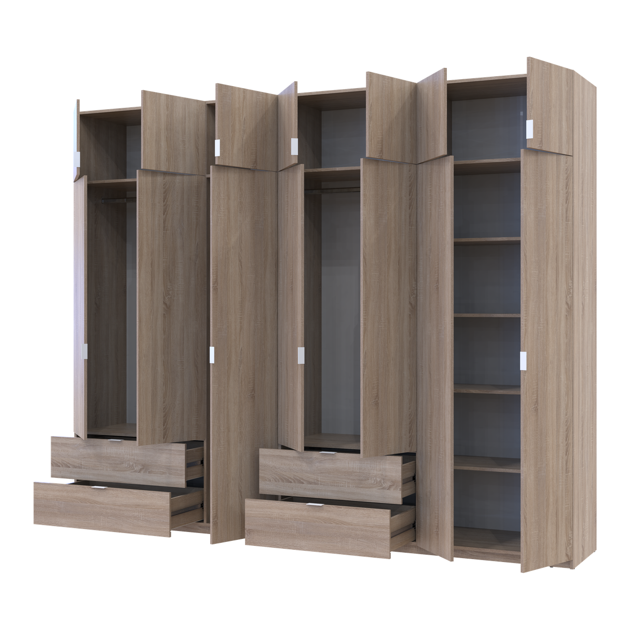 Розпашна Шафа для одягу Doros Лукас Дуб сонома 3+4 ДСП 295х50х240 (42005123) 2