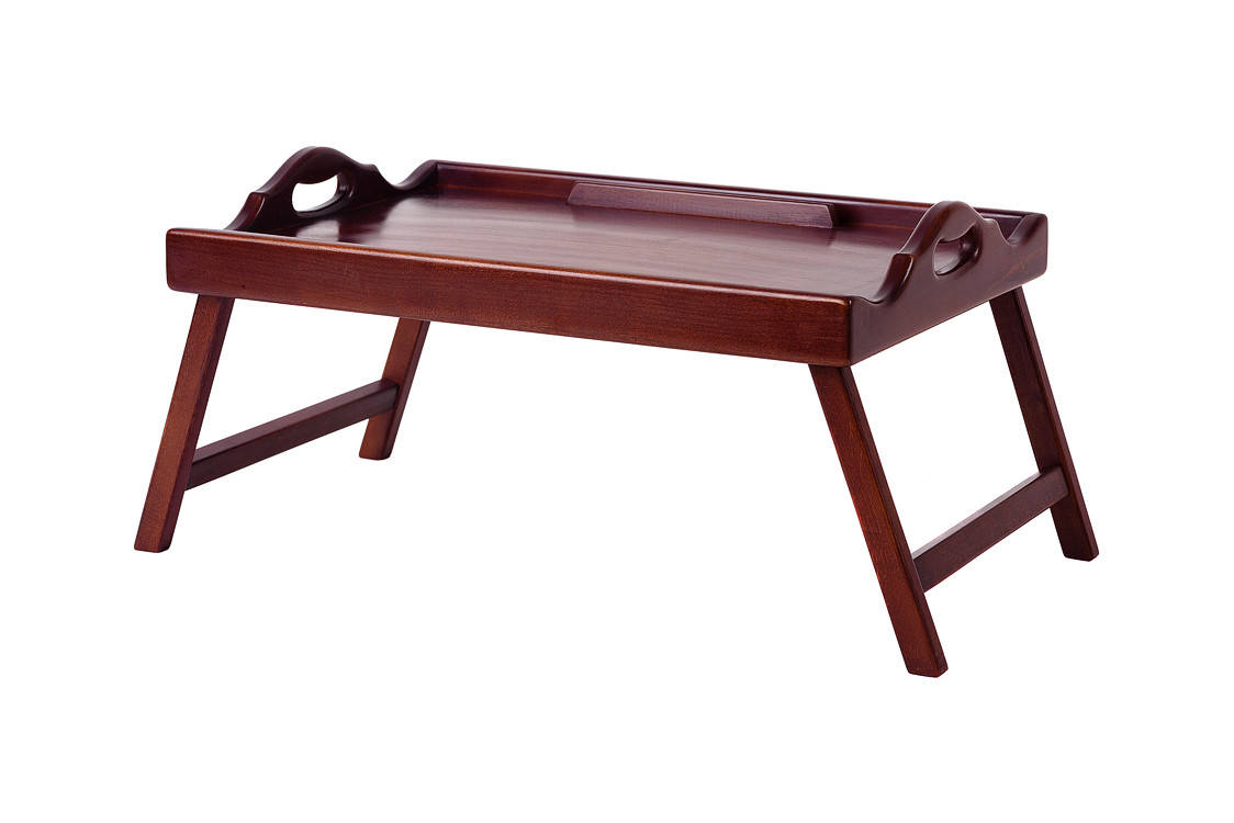 

Столик для завтрака в постели складной Oxa из массива натурального дерева темный орех 53-36