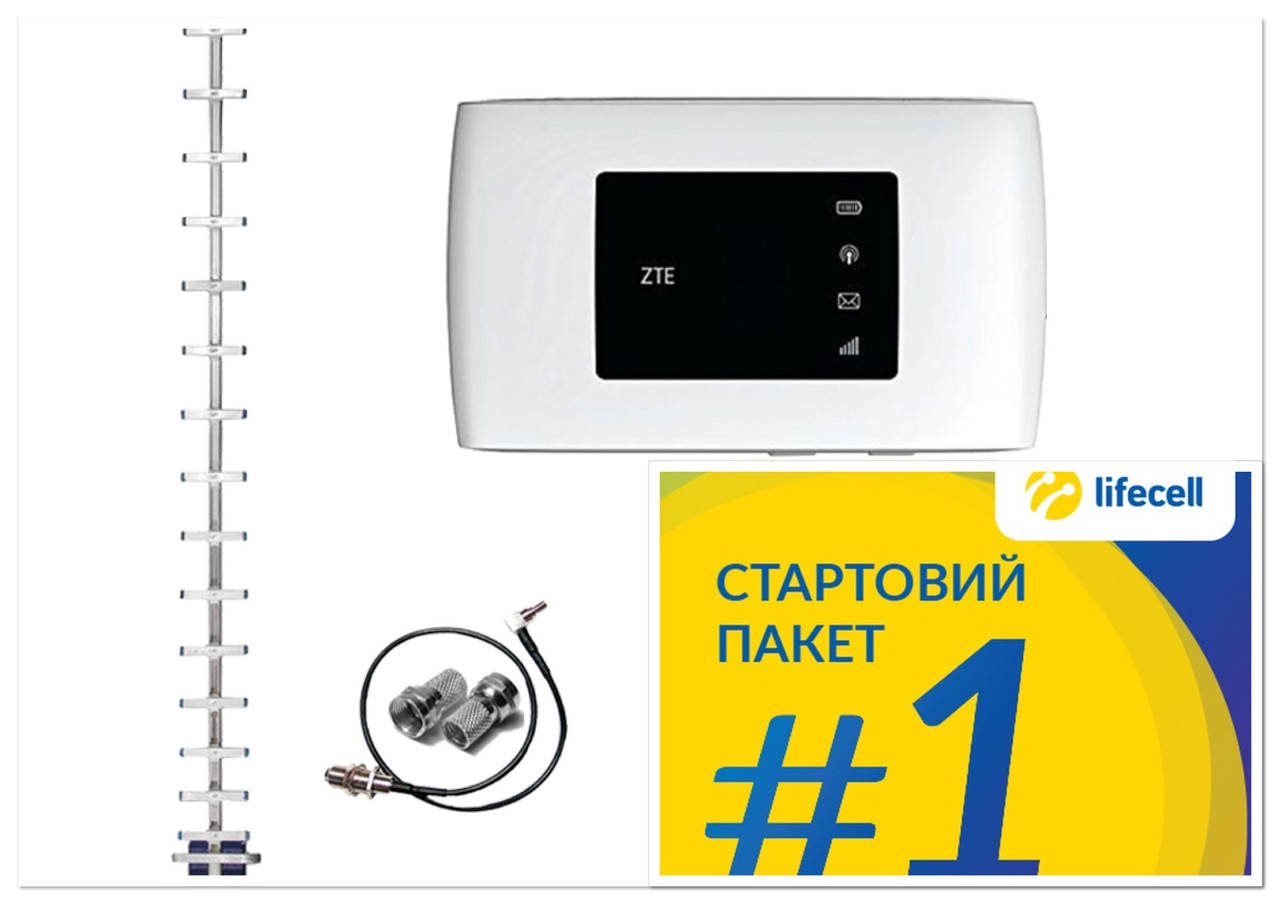 

ZTE MF 920 3G/4G роутер + антенна "СТРЕЛА" Rnet 21 Дб +кабель/переходники полный комплект