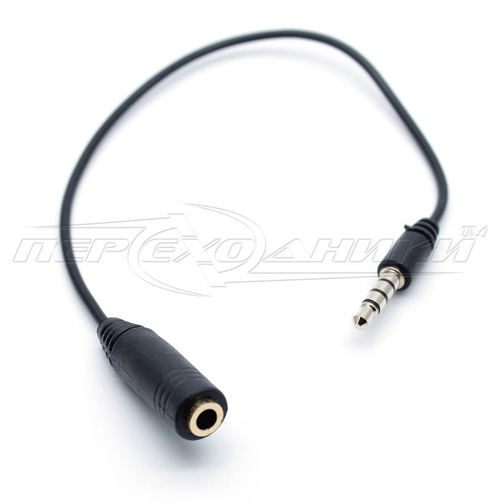 

Переходник для наушников OMTP to CTIA (cross-over 4-pin 3.5 mm), 0.2 м черный