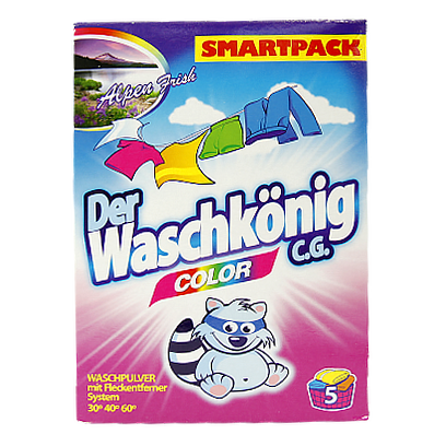 

Порошок для прання Вашкьоніг для кольорового Der Waschkonig color 5p 375g 14шт/ящ (Код : 00-00010753)