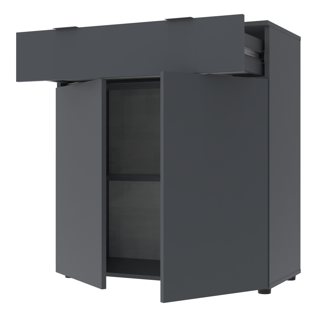 Комод Doros Рон 2 2 фасади 1 шухляда Графіт 80х38х100 (41516004) 2