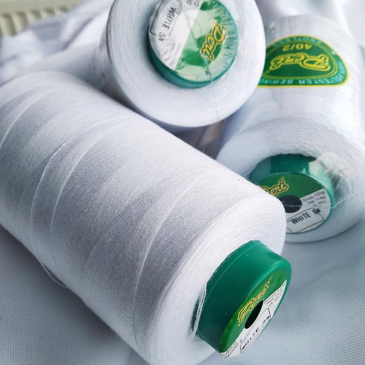 

Нитки Peri №40 / 2 бабина 4000ярд, біла (white), Белый