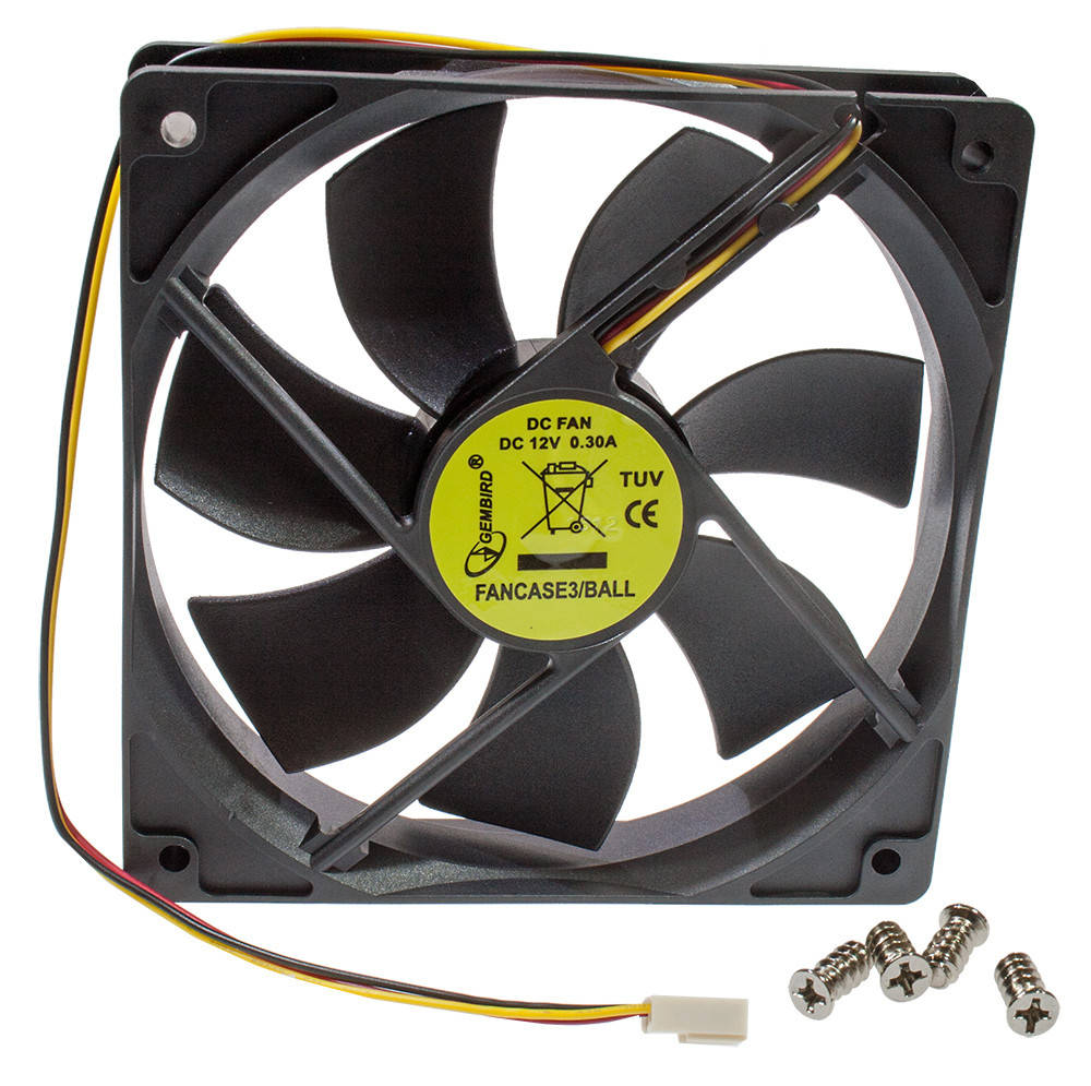 

Вентилятор 120*120*25мм 3pin Gembird FANCASE3 BALL 2100rpm чёрный новый