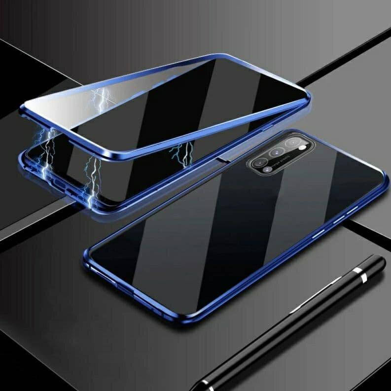 

Магнитный чехол с защитным стеклом для Oppo A52 цвет Синий