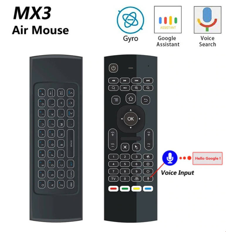 

Air mouse MX3 програмований пульт ДУ, російська клавіатура з мікрофоном, Черный