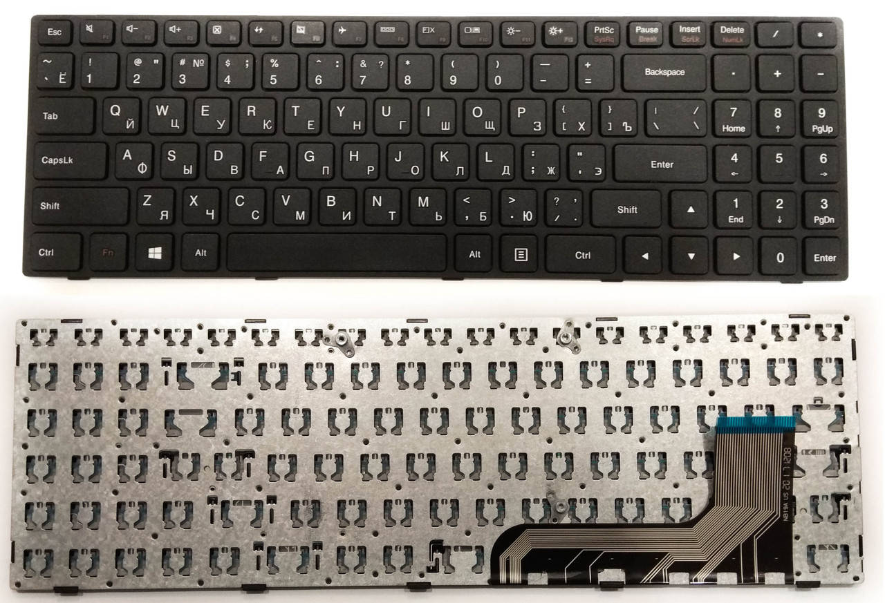 

Клавиатура для ноутбука Lenovo IdeaPad 110-15isk RU черная (шлейф справа) новая, Черный