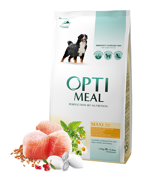 

Optimeal Maxi Adult Dog 4кг - корм для собак крупных пород с курицей