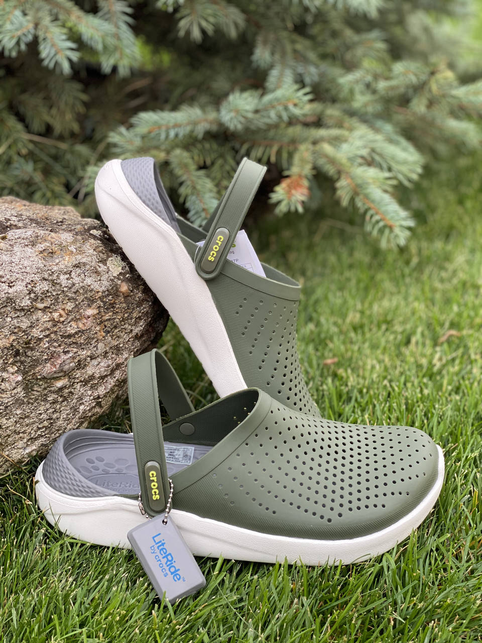 

Кроксы crocs мужские сабо lite ride оригинал 43, Черный