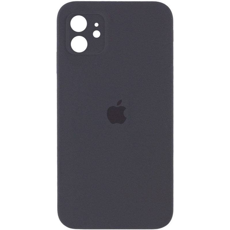 

Силиконовый чехол Full Silicone Case для iPhone 12/Айфон 12 c закрытым низом и защитой камеры Серый